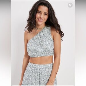 American Eagle Outfitters Cropped One Shoulder Tank